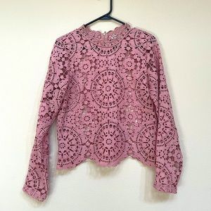 Pink Lace Blouse L